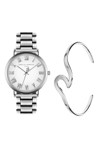Coffret relógio de quartzo e pulseira rígida Grand Blanc