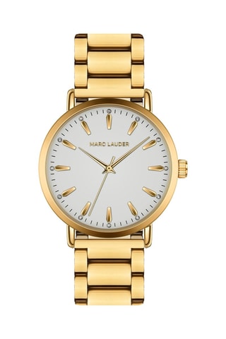 Relógio de quartzo em aço e zircões Florence - Dourado e branco