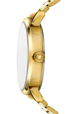 Relógio de quartzo em aço e zircões Florence - Dourado e branco