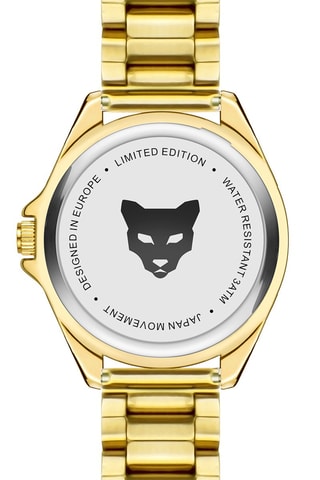 Relógio de quartzo em aço e zircões Cannes - Dourado e verde