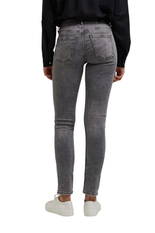 Calças de ganga skinny em algodão biológico Cinzento-escuro