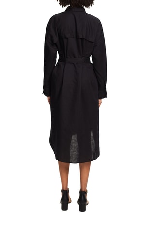 Vestido-camisa em linho - Preto
