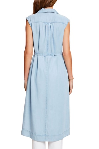 Vestido direito de ganga - Azul