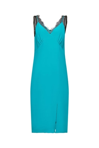 Vestido midi em seda - Turquesa
