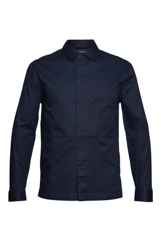 Sobrecamisa em algodão biológico - Azul-marinho