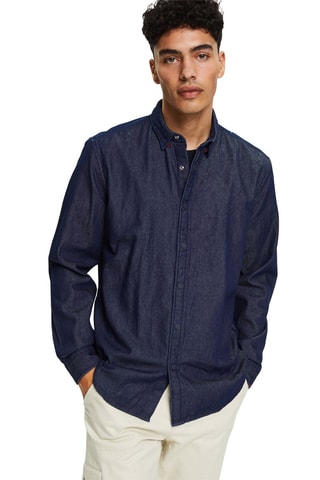 Camisa de ganga - Azul-marinho