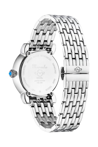 Montre à quartz en acier et diamants Marsala Tortoise - Argenté