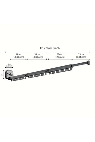Inklapbaar Wasrek voor aan de Wand Python - 125 cm