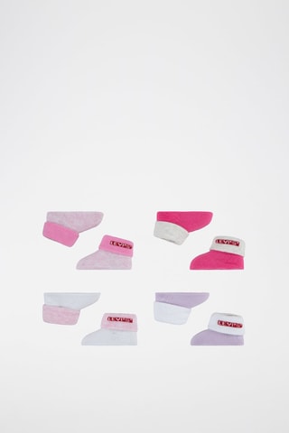 4 chaussons - Vert, violet et rose