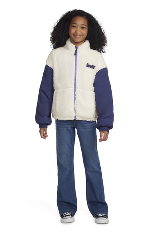 Blouson bi-matière - Bleu