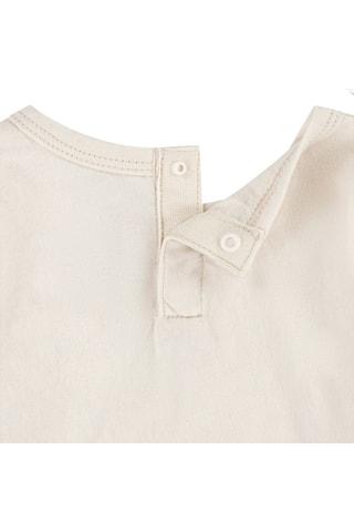 Robe chasuble en velours côtelé et t-shirt - Blanc et rose