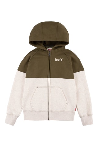Sweat à capuche - Kaki et beige