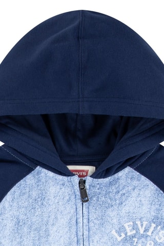 Sweat bi-matière Trompe l’œil - Bleu
