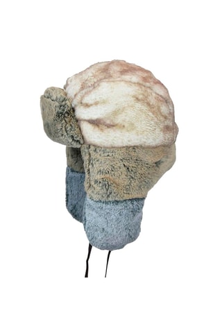 Chapka Multi Faux Fur Trapper - Beige et gris