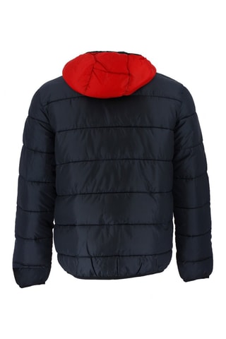 Doudoune à capuche  - Bleu marine et rouge