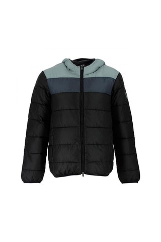 Doudoune à capuche - Noir et gris
