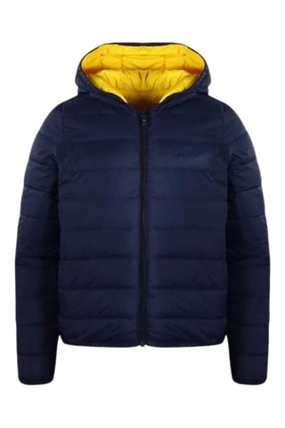 Doudoune réversible à capuche - Jaune et bleu marine