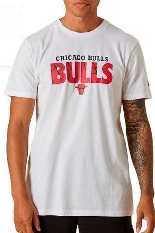 T-shirt NBA Wordmark Court Infill Chicago Bulls - Blanc