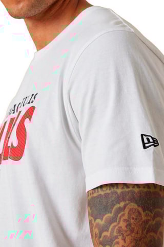 T-shirt NBA Wordmark Court Infill Chicago Bulls - Blanc