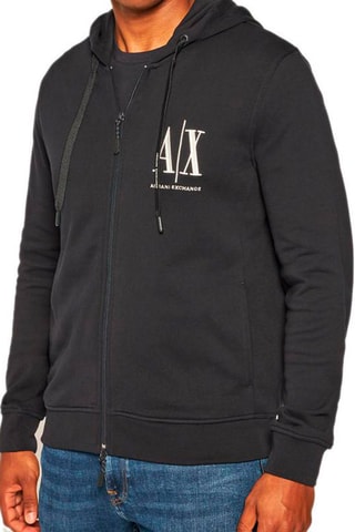 Sweat à capuche - Bleu marine et blanc