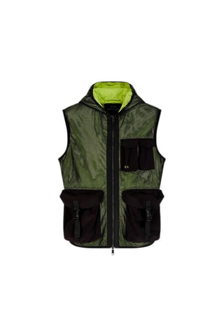 Sweat à capuche Exhange - Kaki et jaune fluo