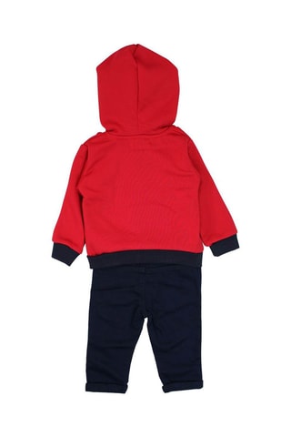 Sweat com capuz e calças Vermelho 