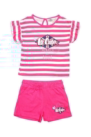 T-shirt e calções Rosa e branco 