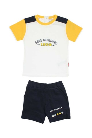T-shirt e calções Azul-marinho e branco 