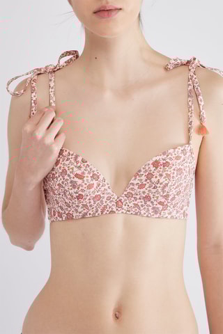 Bikinitop - Steenrood en wit