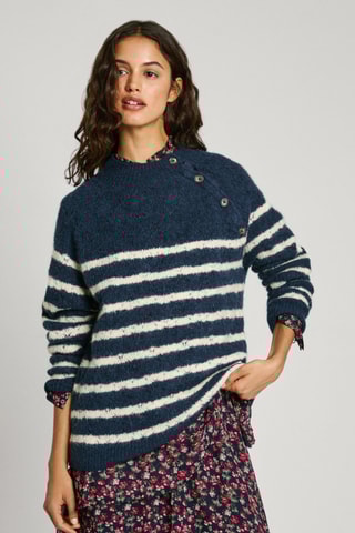 Wollen en Alpacawollen Trui Hela - Marineblauw