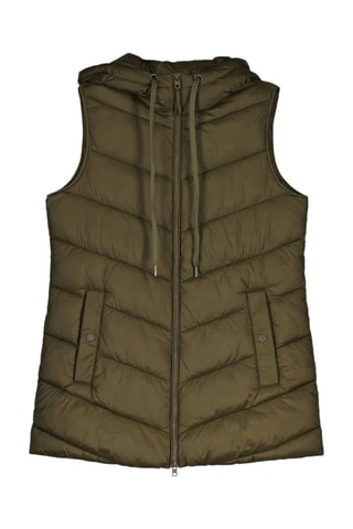 Lang Vest met Capuchon - Kaki