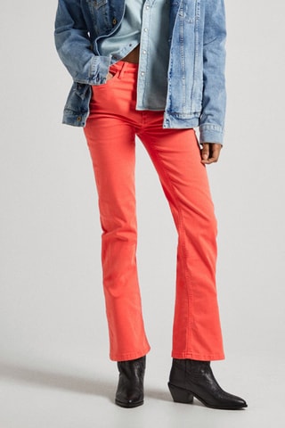 Flare Broek - Koraalrood