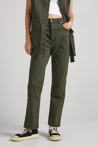Rechte Broek Hoge Taille - Groen