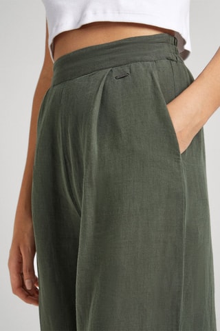 Linnen Broek Hoge Taille - Groen