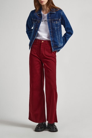 Broek Hoge Taille Wide Legs - Bordeauxrood