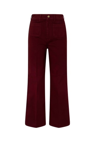 Broek Hoge Taille Wide Legs - Bordeauxrood