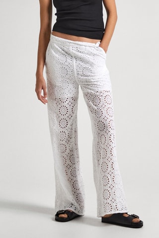 Broek met Engelse borduursels - Wit