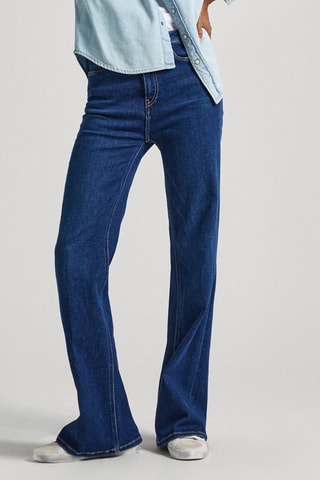Jean bootcut taille haute - Bleu