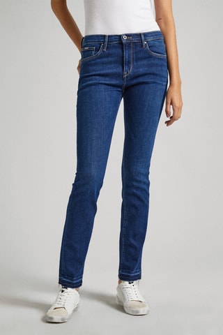 Jeans slim fit Hoge Taille - Blauw