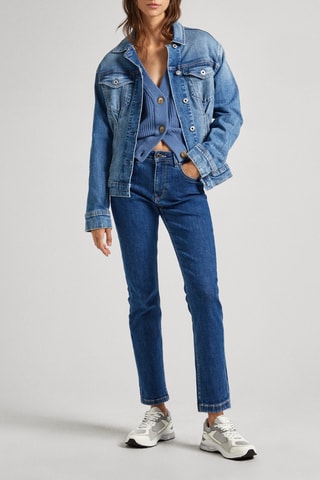 Rechte Jeans Hoge Taille - Blauw