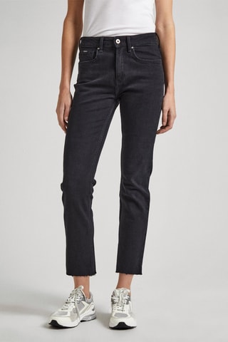 Rechte Jeans Hoge Taille - Zwart