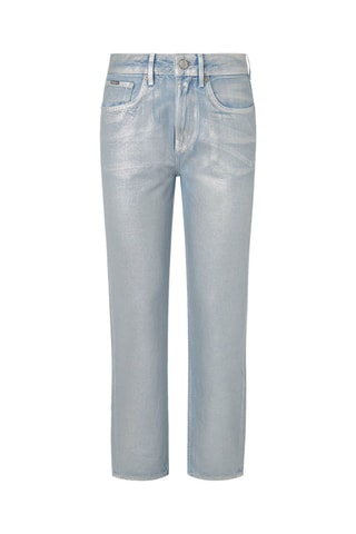 Rechte Jeans Hoge Taille - Zilverkleurig