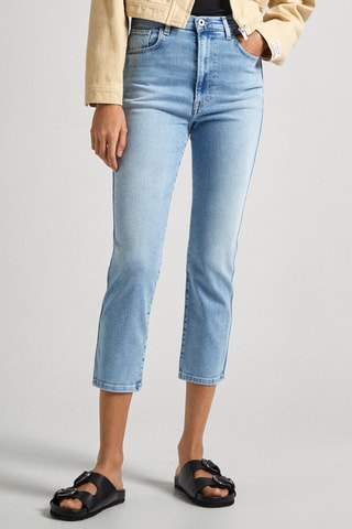 Jeans slim fit Hoge Taille - Blauw