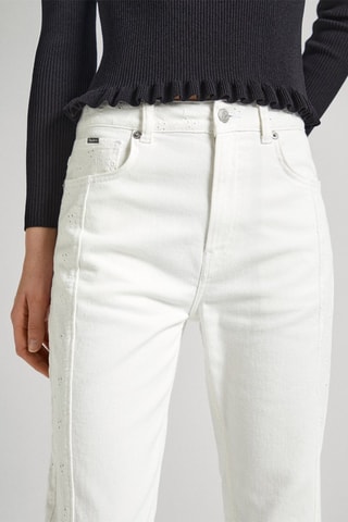 Rechte Jeans Hoge Taille - Wit