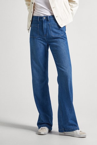 Jeans Flare Hoge Taille - Blauw