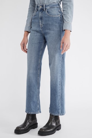 Rechte Jeans Hoge Taille - Blauw