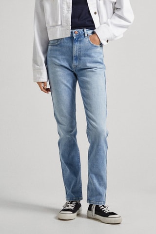 Jeans slim fit Hoge Taille - Blauw