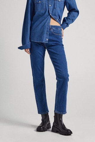 Jeans regular Hoge Taille - Blauw