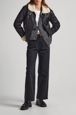 Rechte Jeans Hoge Taille - Zwart