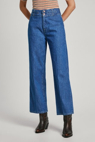 Jeans Hoge Taille Straight Cut Tailor - Blauw
